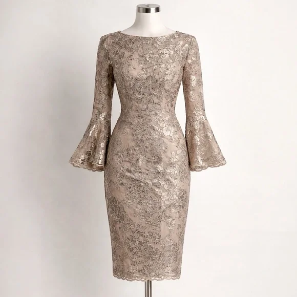 SOLD: Calvin Klein Lace Midi Dress | Carolyn Bessette–Inspired Quiet Luxury - Picture 2 of 6